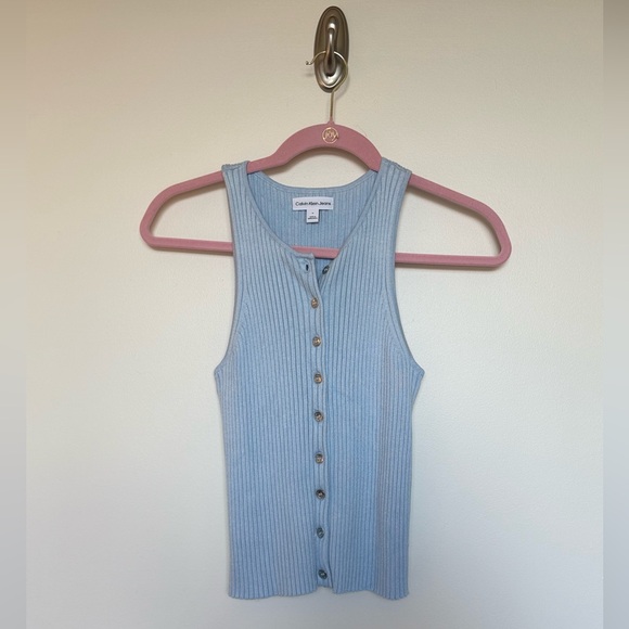 Calvin Klein Jeans Tops - Calvin Klein Blue Ribbed Tank Top